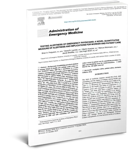 3D Cover _ 2023 - Whitepaper - Testing the Alertness of Emergency Room Physicians
